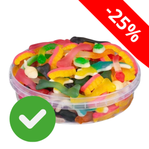 MIX żelków na Halloween 1 kg w plastikowym pojemniku