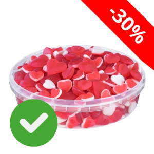 MIX żelków serduszek 1 kg w opakowaniu plastikowym
