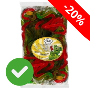 Dzikie Węże 60 cm żelki 1 kg w opakowaniu foliowym