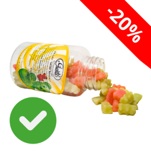 Mini misie LIGHT żujki fiolka 200 g bez dodatku cukru