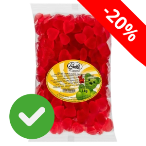 Serduszka Czerwone 1 kg w opakowaniu foliowym