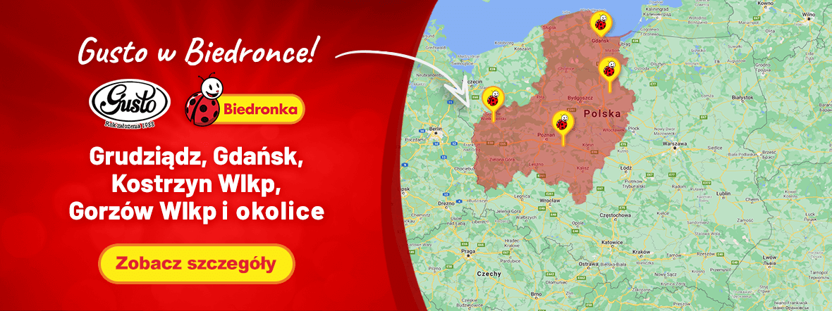 Banner żelki malinki Biedronka